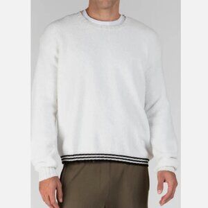 ATM Anthony Thomas Melillo Chenille Crew Neck Sweater M WHITE BLACK New